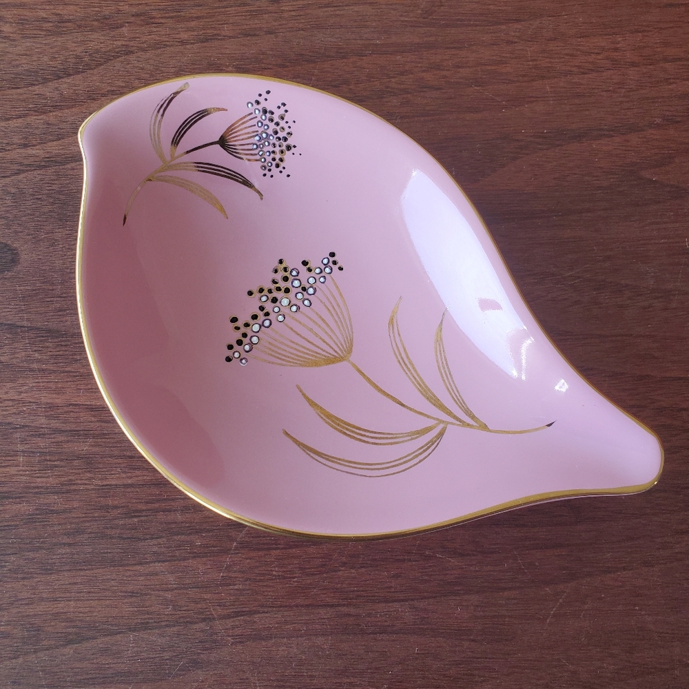 Vintage Old Foley Ballerina James Kent Staffordshire England Pink and Gold Dish